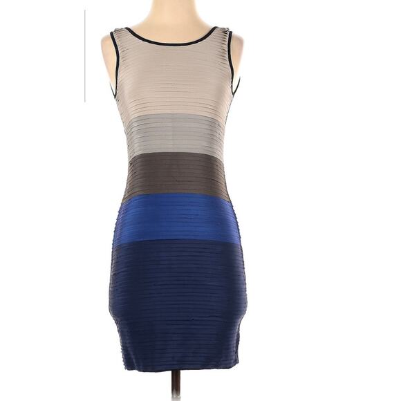 Rag‎ & Bone Blue Silk Tiered Colorblock Sleeveless Bodycon Dress S (2519) - Picture 2 of 7